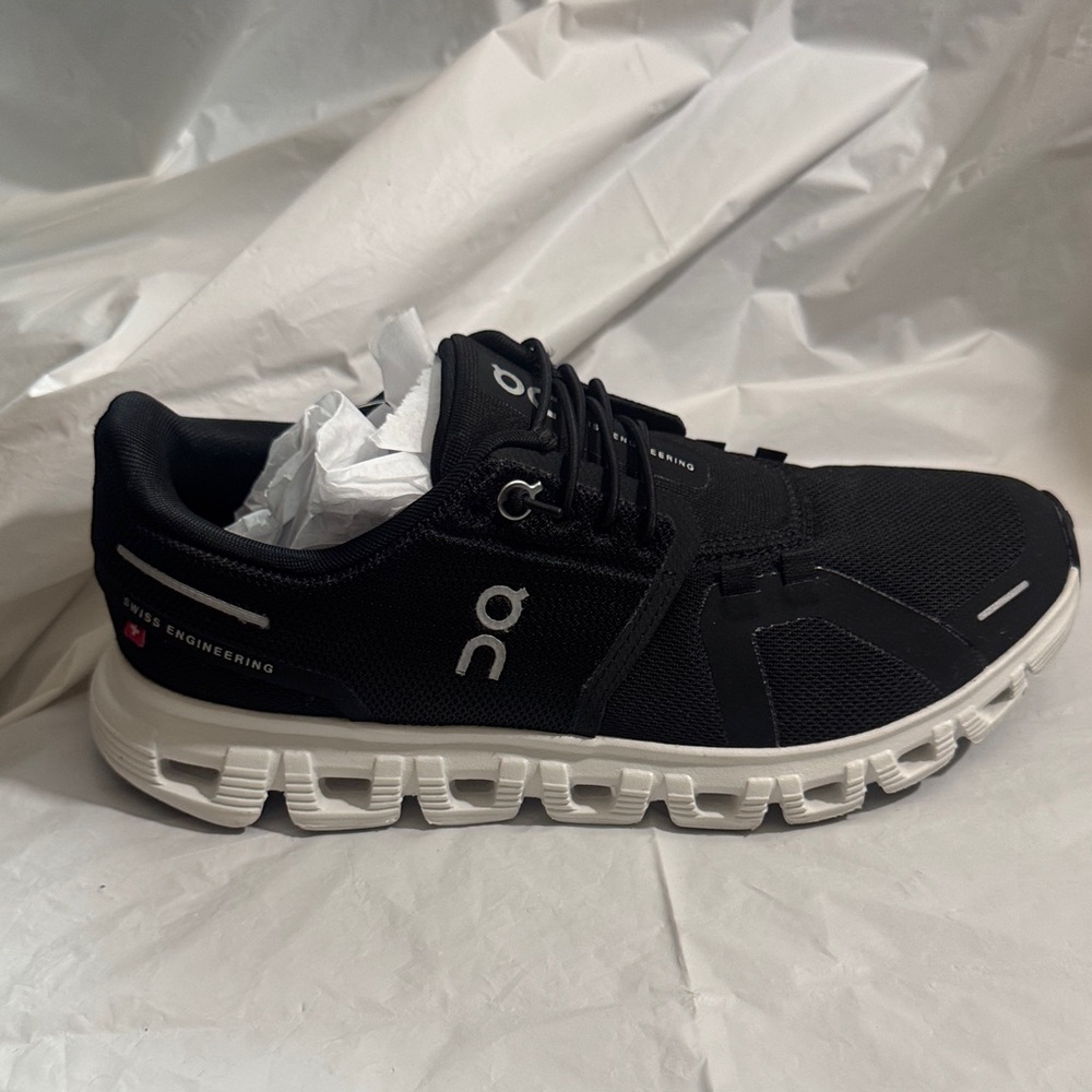 On Running Women's Black and White Athletic Shoes